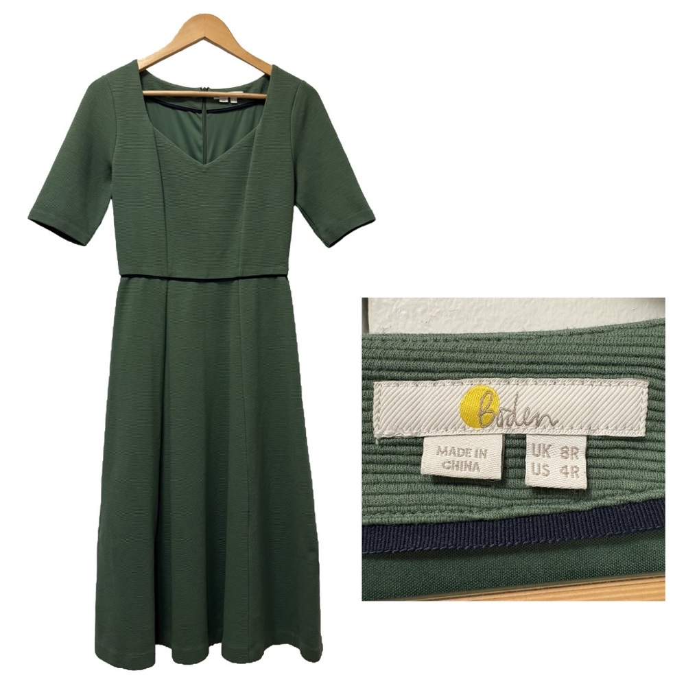 Boden Forest Green Midi Dress